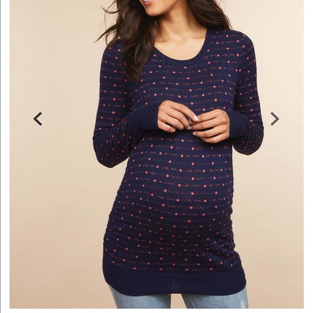 Maternity crew neck sweater.
